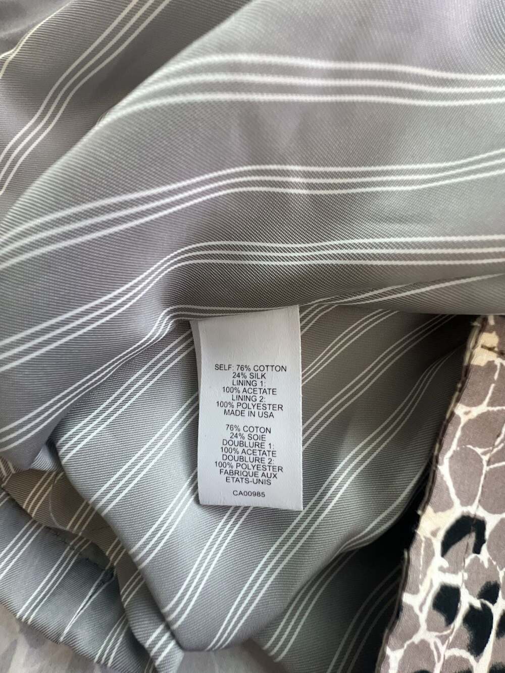 Nanette Lepore Black White Patterned Lined Trench Coat Size 4 - Picture 7 of 8